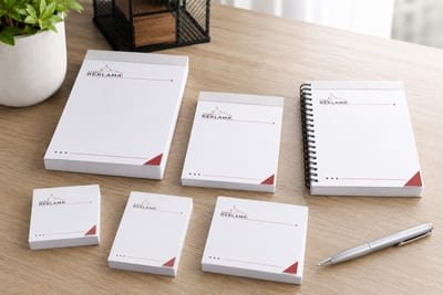 Bloknotai ir lapeliai užrašams - Firminiai bloknotai, 25 lapeliai blokelyje. Pagaminame per 1 d. d.