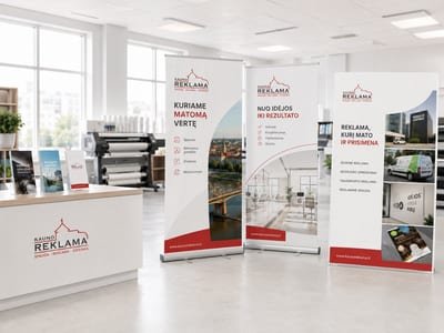 Plačiaformatė spauda - Didelio formato spauda ant plėvelės, tento ir kitų medžiagų.